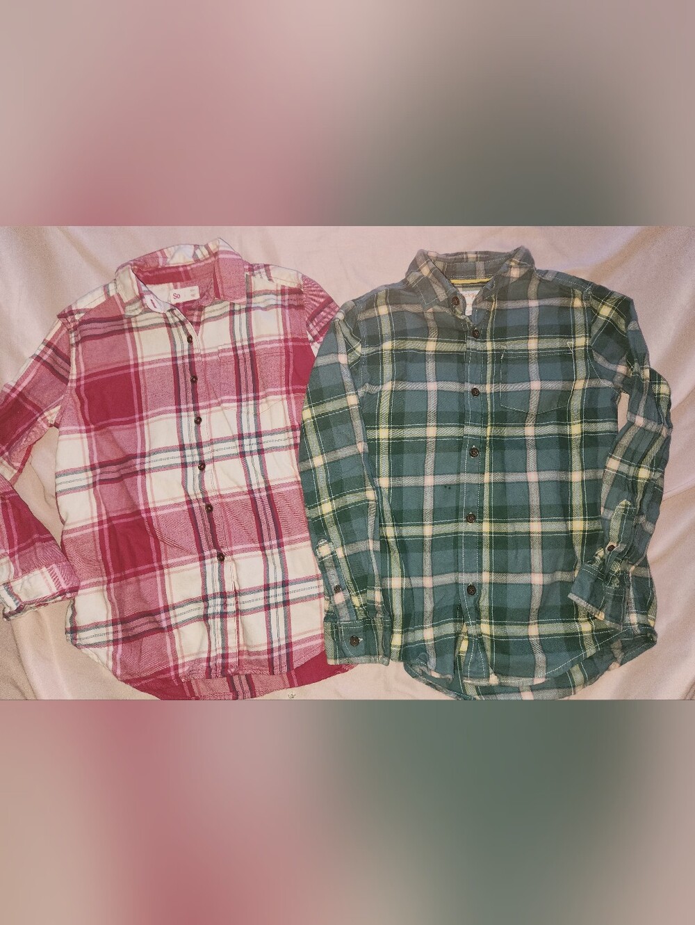 Girl's Plaid Button-Down Shirts (2 shirts, Medium)